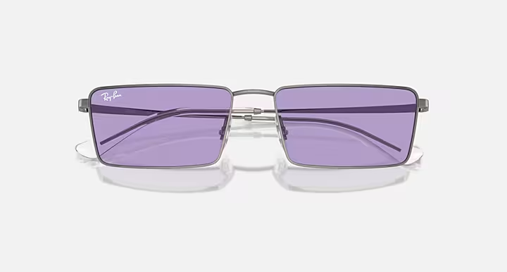 عینک آفتابی ری‌بن EMY Bio-Based مدل RB3741 004/1A با فریم نوک‌مدادی و لنز بنفش بیس‌بیولوژیک