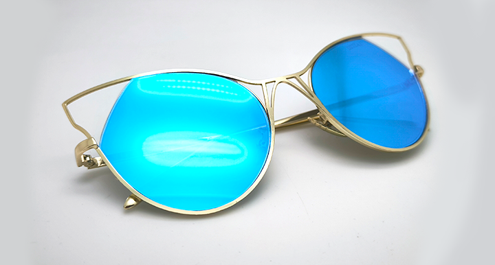 عینک آفتابی DITIAI مدل گربه‌ای 9626 آینه‌ای رفلکس آبی