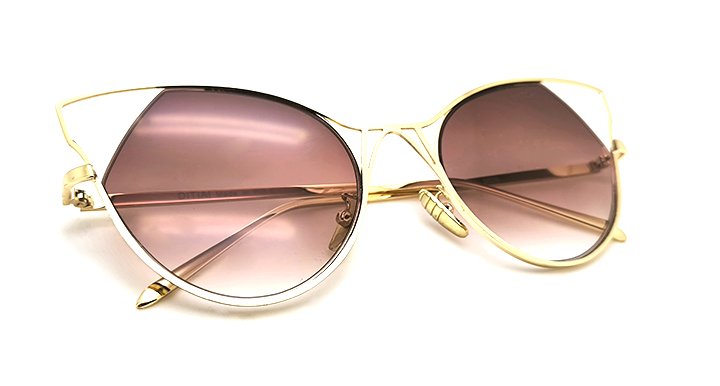 عینک آفتابی زنانه DITIAI مدل گربه‌ای 9626 هایلایت قهوه ای