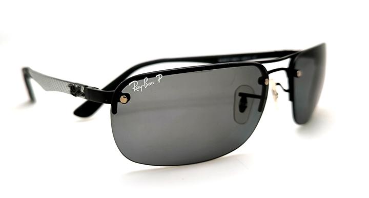عینک آفتابی بدون فریم مسترکوالیتی ری‌بن RayBan با عدسی پلاریزه و دسته های فیبرکربن | کد RB8310 006/71