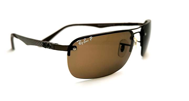 عینک آفتابی بدون فریم مسترکوالیتی ری‌بن RayBan با عدسی پلاریزه و دسته های فیبرکربن | کد RB8310 014/73
