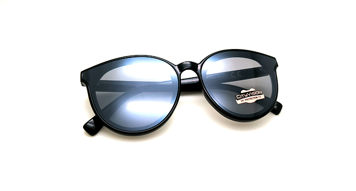 عینک آفتابی بچه‌گانه گرد کائوچویی مشکی سیتی ویژن (CITYVISION) عدسی تخت | کد 072248