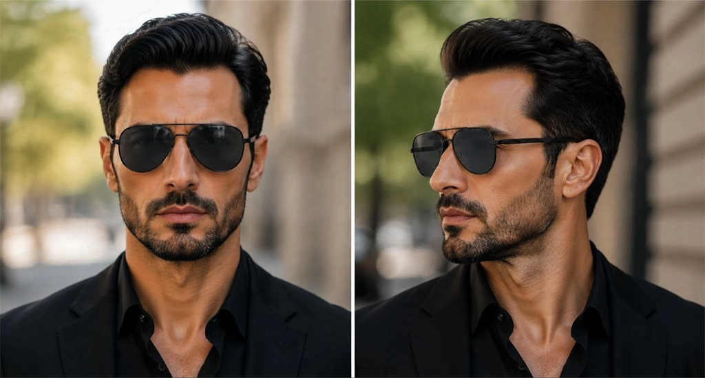 عینک آفتابی خلبانی مردانه فلزی مشکی سیتی ویژن با عدسی خاکستری پلاریزه | کد 208045_C3